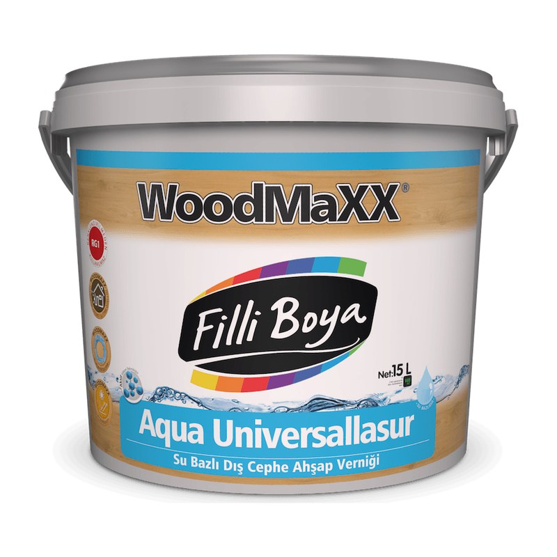 Filli Boya WoodMaXX Aqua Universallasur Su Bazlı Dış Cephe Ahşap Verniği